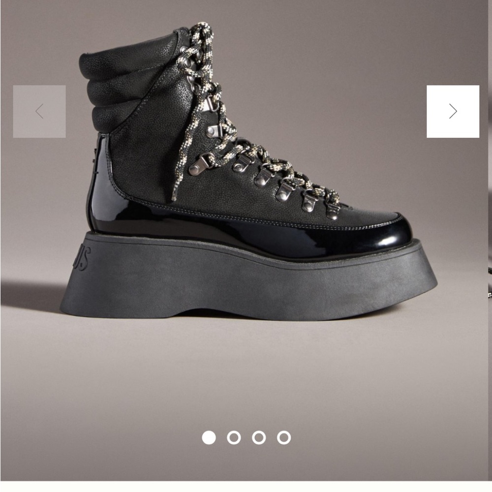 Circus by Sam Edelman Black Lace Up Boots with Chunky Platform